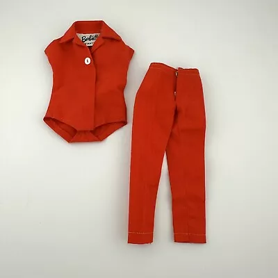 Vtg 1960s Barbie MOD Fashion Pak Red Blouse Pants Mix & Match Lot Outfit • $34.90