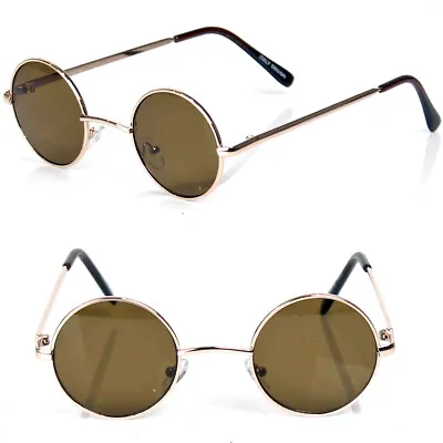 John Lennon Sunglasses Round Hippie Hipster Shades Retro Vintage 60s 70s Brown • $7.49