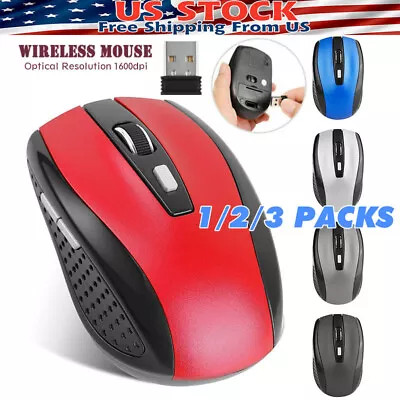 2.4GHz Wireless Optical Mouse Mice & USB Receiver For PC Laptop Computer DPI USA • $5.88