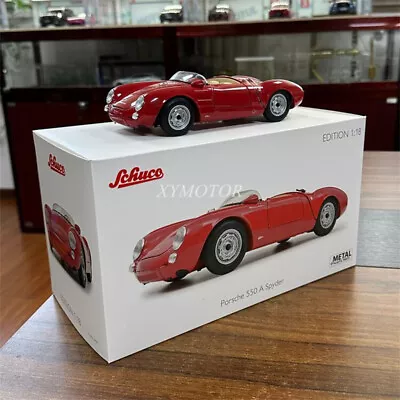 Schuco 1/18 Porsche 550A Spyder Metal Diecast Model Car Red Toys Gifts Display • $141.10