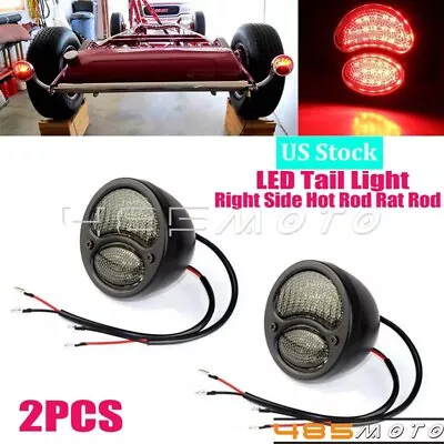 Smoke LED Custom Hot Rat Street Rod Tail Lights W/ Turn Signals For Ford Model A • $61.92