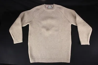 Vintage BILLY BUCK Wool Sweater Crew Neck Tan Men's Sm Made In British Hong Kong • $36.95