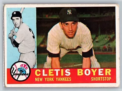 Cletis Clete Boyer New York Yankees Shortstop 1960 Topps #109 MLB Baseball Card • $8.37