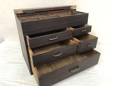 $218 • Buy Y3853 TANSU Striped Ebony Sewing Box Chest Of Drawers Japanese Antique Storage