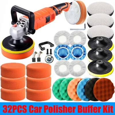 £47.99 • Buy 1580W Car Polisher Kit Rotary Buffer Sander Machine & 5  6  7  Polishing Pads