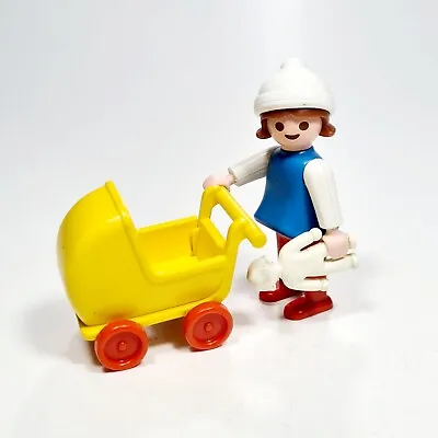 1982 Geobra Playmobil 3357 Toy Set Child With Pram & Doll Vintage • $8.89