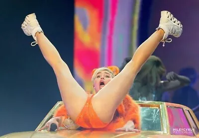 Miley Cyrus In Concert In Orange Dress 8x10 PHOTO PRINT • $7.98