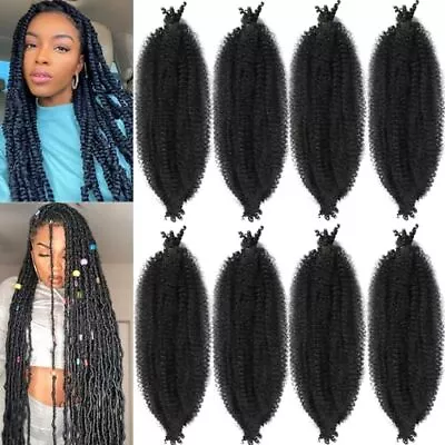 8 Packs Springy Afro Twist Hair Marley Twist Braiding 24 Inch (Pack Of 8) 1B# • $36.17