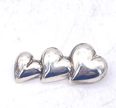 Vintage Hearts Sterling Heart Brooch Pin Heart • $23.80