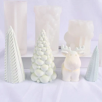 £5.36 • Buy 3D Art Wax Mold Christmas Candle Mold Silicone Mould Snowman Tree Gingerbread
