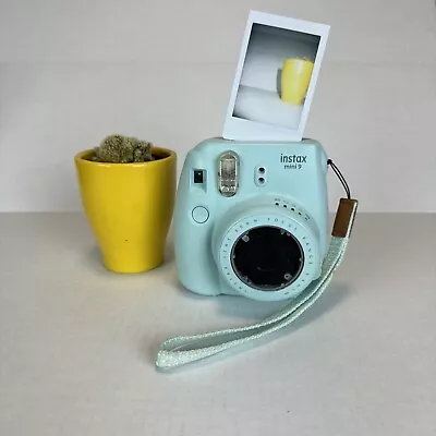 Fujifilm Instax Mini 9 Blue Instant Film Camera - Missing Lens Cover **Works** • $21.99