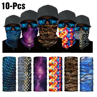 10pcs Magic Scarf Headwear Bandana Tube UV Face Mask Cycling Yoga Neck Gaiter • $28.80