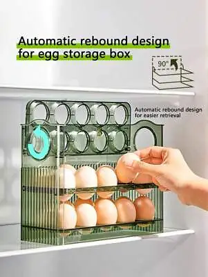 Kitchen Flip-Type Egg Storage Rack Fridge Organizer Creative Egg Holder Box- UK • £10.50