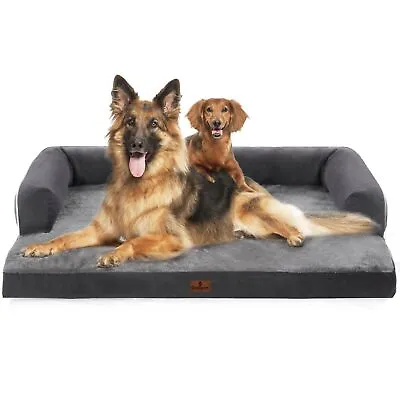 Orthopedic Dog Bed Memory Foam Dog Couch Bed Comfy Bolster Pet Bed For Jumbo Dog • $35.98