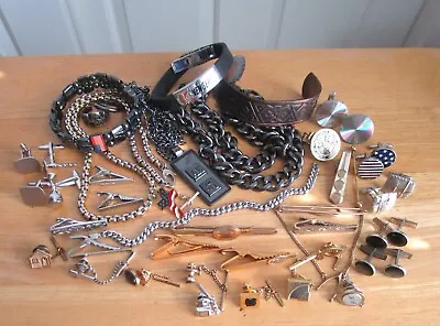 38 Pcs Vintage To Now Men's Jewelry -  Krementz - Hickok - NS Meyer • $18.99