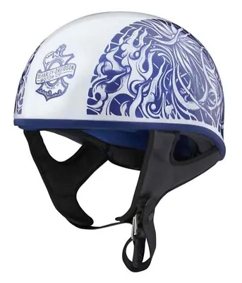 $140 • Buy Harley-Davidson® Unisex Foile Low Profile J06 Half Helmet, White/Blue 98192-20VX
