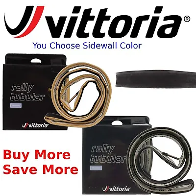 Vittoria Rally 700x 23 OR 25 Race Train Tubular Sew-up Tire Blackwall OR Tanwall • $39.60