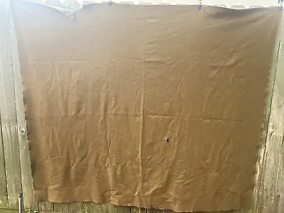 Wool Blanket US Army Military 82  X 67  Army Green Wool SEE IMAGES OF DAMAGE • $19.99