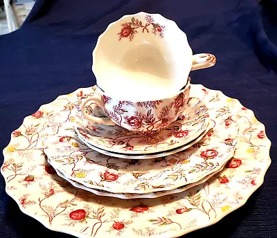 Copeland Spode Rosebud Chintz 2/8401 Pink Roses 2  4pc Place Settings 8 Pieces • $165