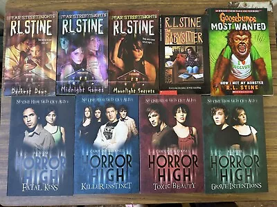 R.L. Stine Assorted Books (Fear Street Nights Horror High Goosebumps) • $40