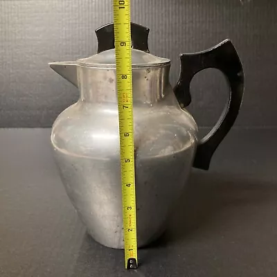 Vintage Art Cast Aluminum Tea Coffee Pot With Strainer And Lid • $21.99