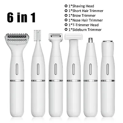 6 In1 Men&Women Painless Epilator Eyebrow Face Facial Armpit Leg Removal Clipper • $24.59