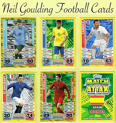 Topps MATCH ATTAX WORLD STARS 2014 ☆ WORLD CUP ☆ Football Cards #1 To #240 • £0.99