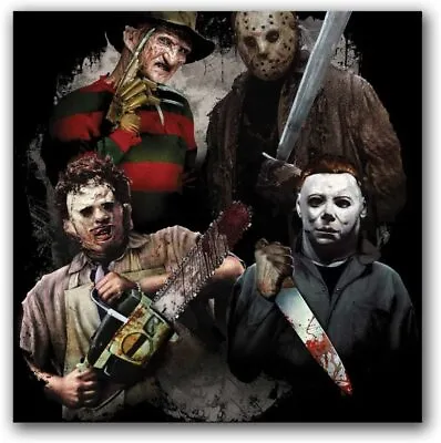 Halloween Horror Freddy Krueger Friday The 13th Michael Myers Canvas Art Poster • $29.90