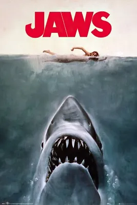 Jaws - Movie Poster (Regular Style / Key Art) (Size: 24  X 36 ) • $12.99