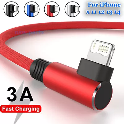 $6.95 • Buy Braided Fast USB Cable Heavy Duty Charging Sync Charger IPhone 90 Degree Angle