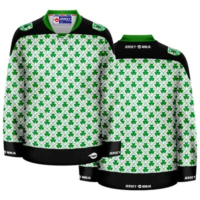 St Patrick's Day Shamrock Ugly Sweater Holiday Hockey Jersey • $99.95