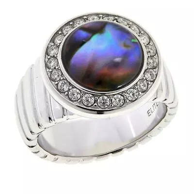 $24.34 • Buy Colleen Lopez Labradorite Cabochon And White Topaz Ring, Size 6