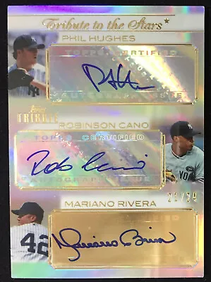 Mariano Rivera/robinson Cano/phil Hughes 2011 Topps Tribute Auto /24 Ny Yankees • $224.99