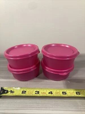 New!  Tupperware Mini Snack Cups 2 Oz. Set Of 4 Containers In Pink ❤️ • $18.84