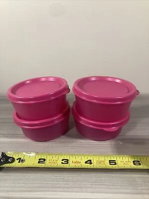 Tupperware Mini Wonders Snack Cups 2 Oz. Set Of 4 Containers In Pink New! • $18.84