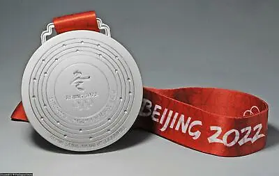 £32.62 • Buy Olympic 2022 Beijing China Souvenir Silver Medal Medallion Large Ribbon Not Pin