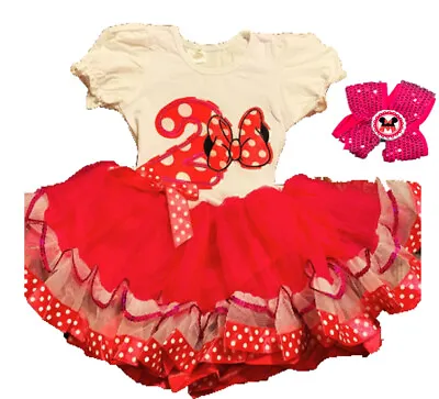 Minnie Mouse Birthday Party 2nd 2 Tutu Dress Fuchsia • $29.95