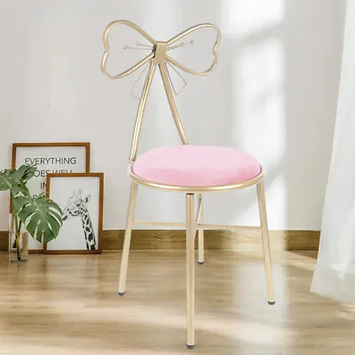 Butterfly Backrest Chair Vanity Stool Pink Velvet Stool Chair Makeup Chair  • $54