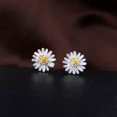 925 Sterling Silver Daisy Flower Stud Earrings For Womens Girls Jewellery Gifts • £3.45