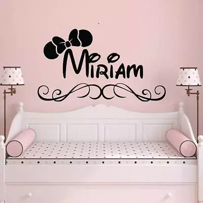 Minnie Mouse Wall Decal Personalized Girl Custom Name Vinyl Decal Nursery NS1024 • $26.99