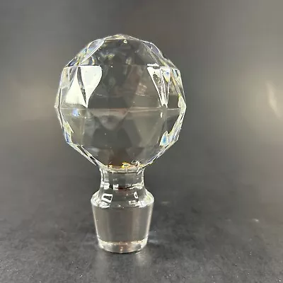 Vintage Crystal Clear Glass 2.25 Inch Triangle Faceted Stopper For Decanter • $24.95