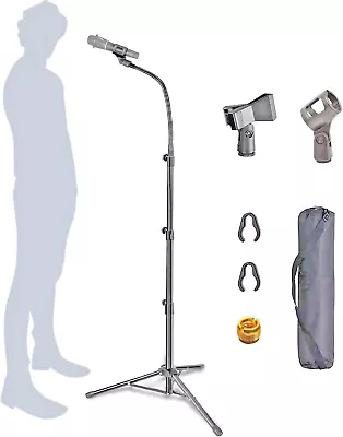 Mic Stand Boom Microphone Stands Tripod Gooseneck Mic Arm Stand Height Adjustabl • $24.98