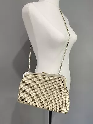 VINTAGE Metal Mesh Bag Evening Bag Purse Chain Shoulder Strap Made In Hong Kong • $29.99