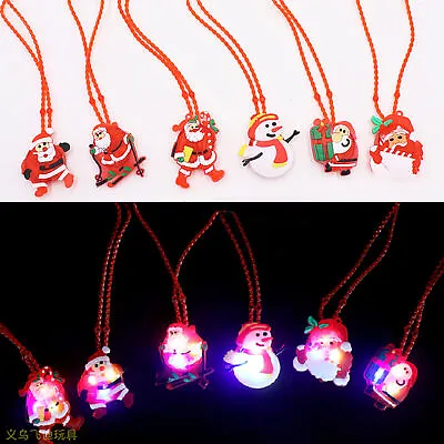 Christmas LED Flashing Necklace Christmas Soft Plastic Cartoon Necklace • $7.44