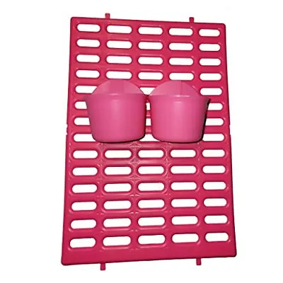 Rabbit And Small Animal Cage Resting Mat With 2 Coop Cups For Food And Water  • $17.99