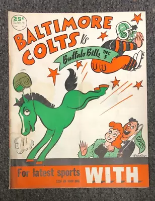 RARE Dec 5th 1948 AAFC Baltimore Colts VS Buffalo Bills Football Program MK • $45