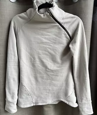 Marcella NYC Brie Lightweight Sweatshirt Gray  Fitted Sz M Mock Neck Zip • $28.67