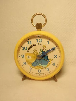 $28 • Buy Vtg Bradley Walt Disney Productions Cinderella Wind Up Clock *FOR PARTS/REPAIR, 