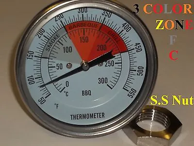 3  BBQ Pit Smoker Grill Thermometer Temperature Temp Gauge N Barbecue Heavy Nut • $14