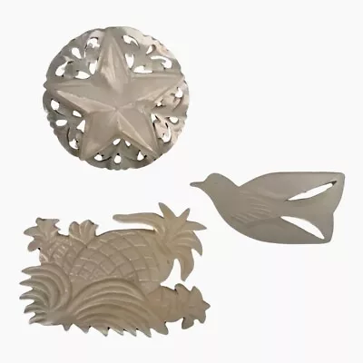 Carved Classics - Vintage Carved Mother Of Pearl Brooches/Pins • $0.99